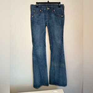 True Religion Flare Boot Cut Jeans Low Rise Medium Wash Women 28